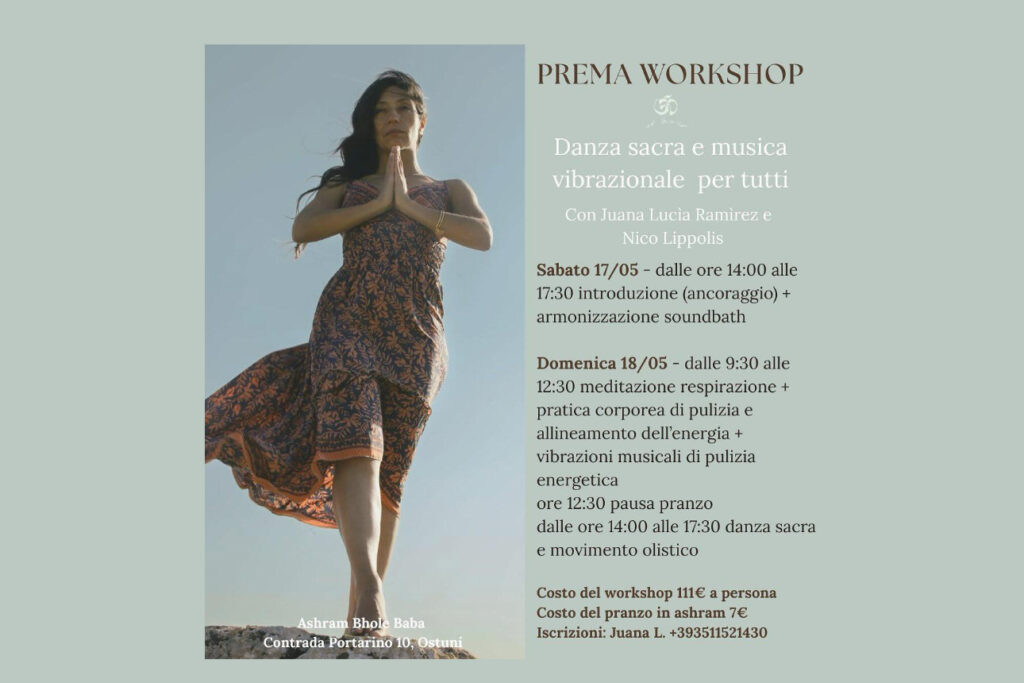 Prema Worksop Danza Sacra Ashram Bhole Baba Cisternino