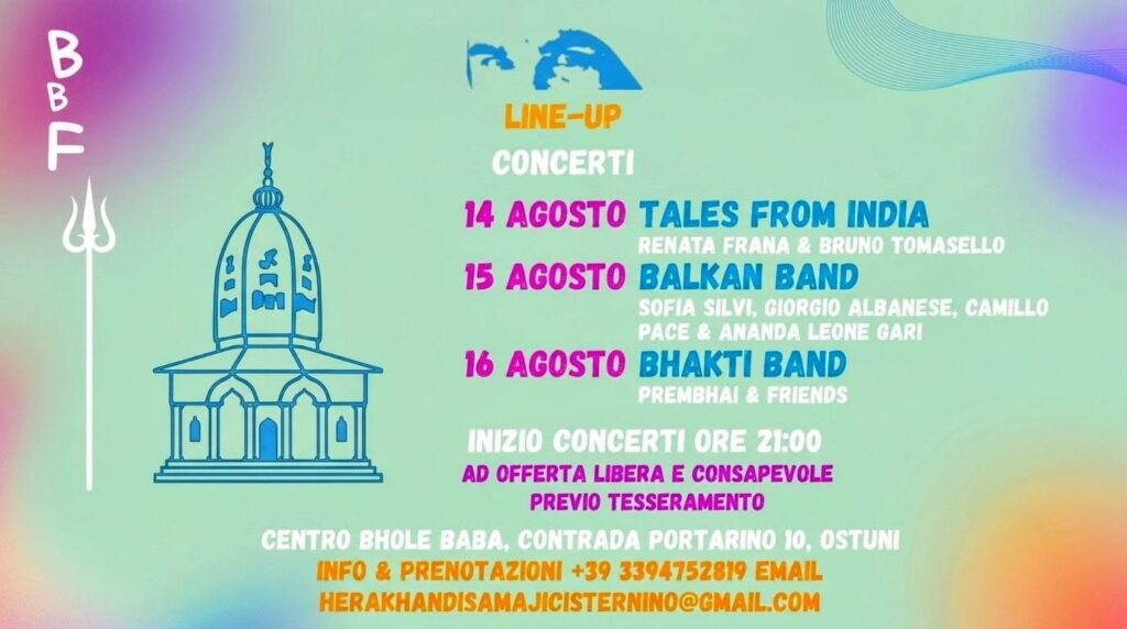 Baba Bhakti Festival 2026 con concerti all'Ashram Bhole Baba di Ostuni